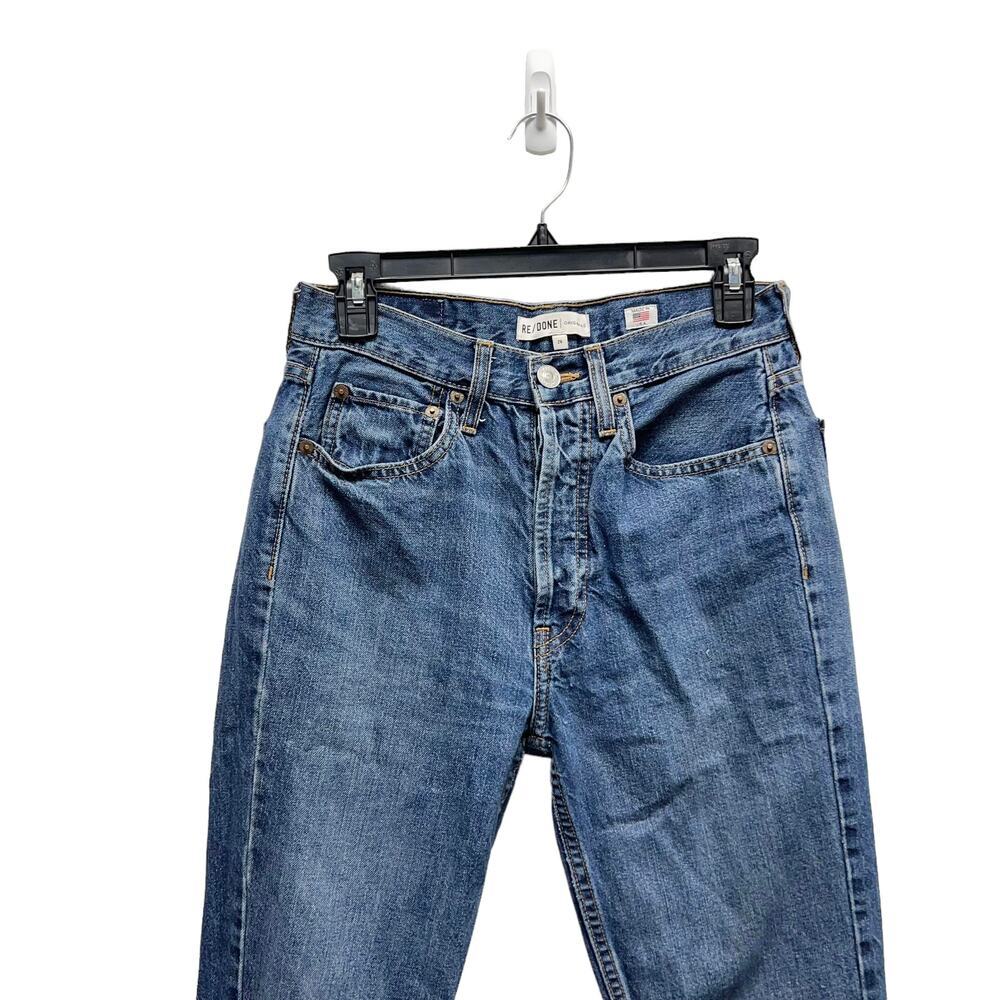 Re/Done Originals High Rise Rigid Crop Denim Jeans Blue — image 3 of 8